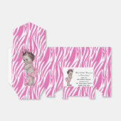 ヴィンテージプリンセスベビー誕生日ピンクゼブラパターン フェイバーボックス (折り畳みなし)