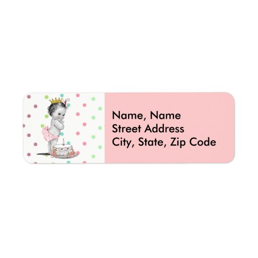 ヴィンテージプリンセスベビー誕生日住所 シール (正面)