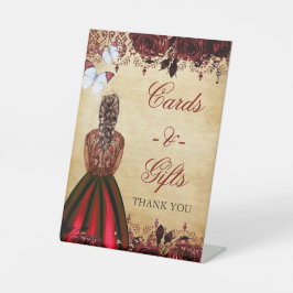 ヴィンテージプリンセスレッドバタフライテーブル 台座サイン