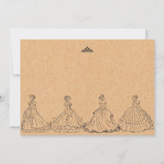 ヴィンテージプリンセス誕生日 招待状 (裏面)