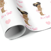 ヴィンテージプリンセス(アフリカ系アメリカベビー)ピンク ラッピングペーパー (ロールコーナー)