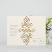 ヴィンテージプリンタのオーナメントフォーマル結婚式 プログラム (スタンド正面)