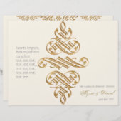 ヴィンテージプリンタのオーナメントフォーマル結婚式 プログラム (正面/裏面)