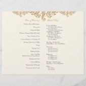 ヴィンテージプリンタのオーナメントフォーマル結婚式 プログラム (裏面)