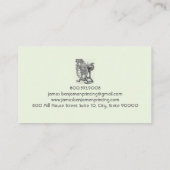 ヴィンテージプリンタまたは小規模プレス書店 名刺 (裏面)