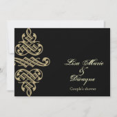 ヴィンテージプリンタオーナメントカップルシャワー招待状 招待状 (正面)