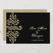 ヴィンテージプリンタオーナメントカップルシャワー招待状 招待状 (正面/裏面)