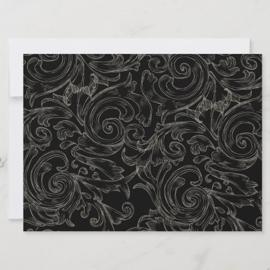 ヴィンテージプリンタオーナメントGoldl – 結婚式の招待 招待状 (裏面)