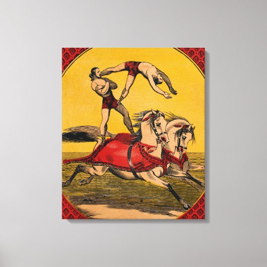 ヴィンテージプリントのバレーバックライダーがスタントを完成 キャンバスプリント (正面)