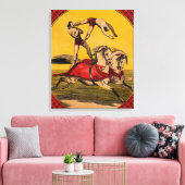 ヴィンテージプリントのバレーバックライダーがスタントを完成 キャンバスプリント (インサイチュ (リビング))