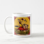 ヴィンテージプリントのバレーバックライダーがスタントを完成 コーヒーマグカップ (左)
