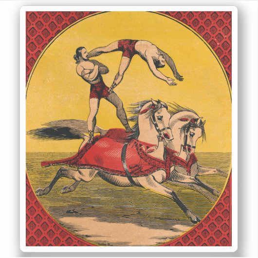 ヴィンテージプリントのバレーバックライダーがスタントを完成 シール (正面)