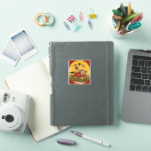ヴィンテージプリントのバレーバックライダーがスタントを完成 シール (iPadカバー)