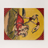 ヴィンテージプリントのバレーバックライダーがスタントを完成 ジグソーパズル (横)
