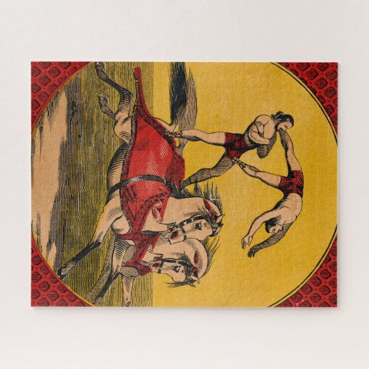 ヴィンテージプリントのバレーバックライダーがスタントを完成 ジグソーパズル (横)