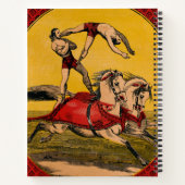 ヴィンテージプリントのバレーバックライダーがスタントを完成 ノートブック (裏面)