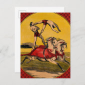 ヴィンテージプリントのバレーバックライダーがスタントを完成 ポストカード (正面/裏面)