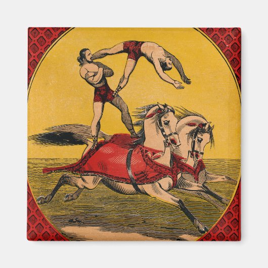 ヴィンテージプリントのバレーバックライダーがスタントを完成 マグネット (正面)