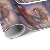 ヴィンテージプリントカウボーイサンタのクリスマスギフトラップ ラッピングペーパー (ロールコーナー)