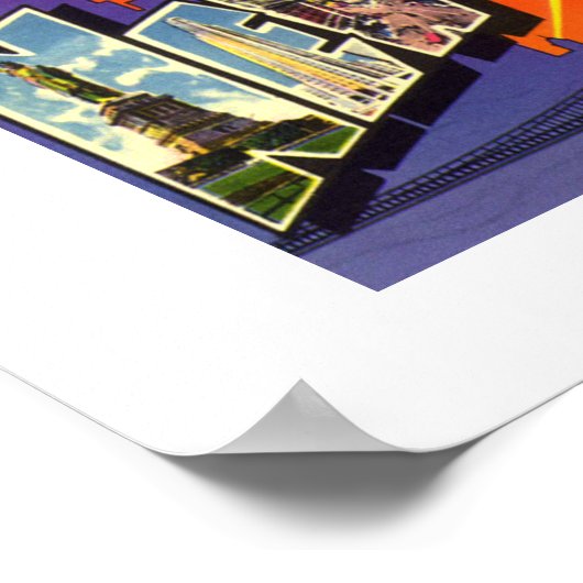 ヴィンテージプリントグリーティングニューヨークシティ ポスター (角)