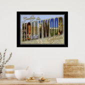 ヴィンテージプリントグリーティングハリウッド・カリフォルニア ポスター (キッチン)