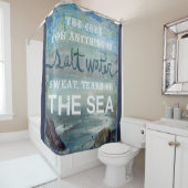 ヴィンテージプリントセーラーシャワーカーテン シャワーカーテン (インサイチュ)