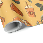 ヴィンテージプリントパターン感謝包装紙 ラッピングペーパー (ロールコーナー)