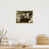 ヴィンテージプリントボーイズドーターデーモデル印刷機 ポスター (キッチン)