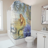 ヴィンテージプリントマーメイドシャワーカーテン シャワーカーテン (インサイチュ)