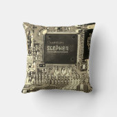 ヴィンテージプリント基板ギーク電子PCB クッション (裏面)