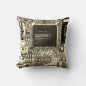 ヴィンテージプリント基板ギーク電子PCB クッション (正面)