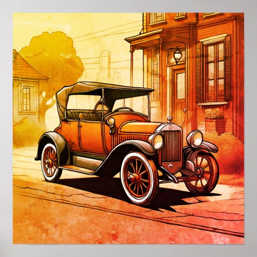 ヴィンテージプリント，デジタルダウンロードウォールアート ポスター (正面)