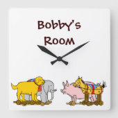 ヴィンテージプルトイカスタムズ時計 スクエア壁時計 (正面)