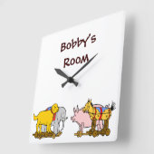 ヴィンテージプルトイカスタムズ時計 スクエア壁時計 (傾斜)