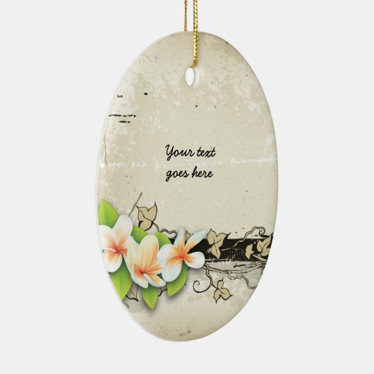 ヴィンテージプルメリアとアイビーグランジカスタムオーナメント セラミックオーナメント (右)