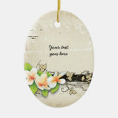 ヴィンテージプルメリアとアイビーグランジカスタムオーナメント セラミックオーナメント (正面)