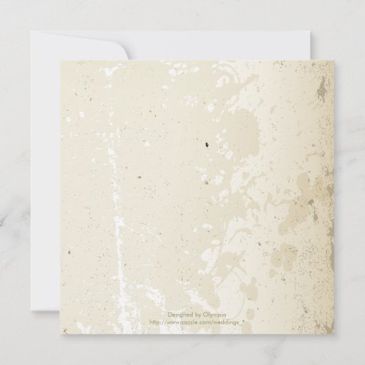 ヴィンテージプルメリアとアイビーゲ結婚式招待状 招待状 (裏面)