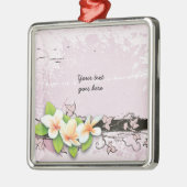 ヴィンテージプルメリアとアイビーピンクグランジオーナメント メタルオーナメント (左)