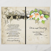 ヴィンテージプルメリアとアイビーージュウェディングプログラム (正面)