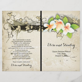 ヴィンテージプルメリアとアイビーージュウェディングプログラム