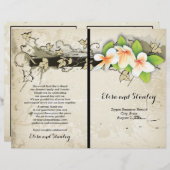 ヴィンテージプルメリアとアイビーージュウェディングプログラム (正面/裏面)