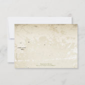 ヴィンテージプルメリアとアイビーージュウェディングRSVPカード 出欠カード (裏面)