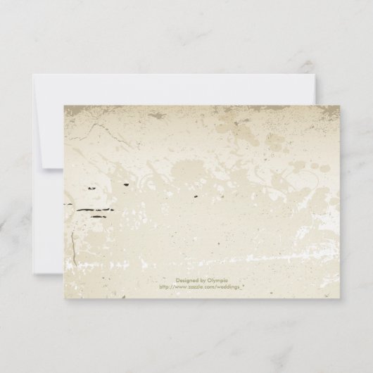 ヴィンテージプルメリアとアイビーージュウェディングRSVPカード 出欠カード (裏面)