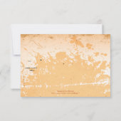 ヴィンテージプルメリアアイビーオレンジ色の白いRSVPカード 出欠カード (裏面)