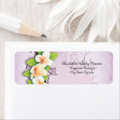 ヴィンテージプルメリアアイビーパープル結婚ホワイトのラベル ラベル (インサイチュ)