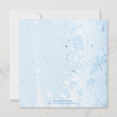 ヴィンテージプルメリアアイビーブルー白結婚式招待状 招待状 (裏面)