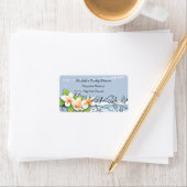 ヴィンテージプルメリアアイビーブルー結婚ホワイトのラベル ラベル (インサイチュ)