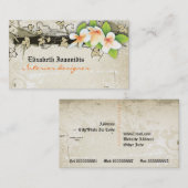 ヴィンテージプルメリアインテリアデザイナー名刺 名刺 (正面/裏面)