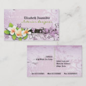 ヴィンテージプルメリアインテリアデザイナー名刺 名刺 (正面/裏面)