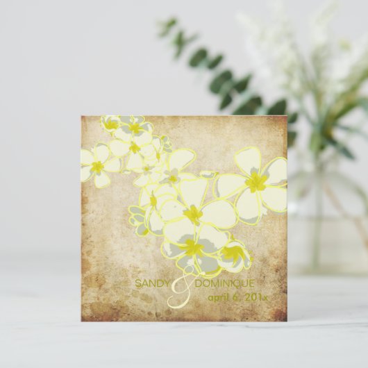 ヴィンテージプルメリアレイ/DIY招待状 招待状 (スタンド正面)